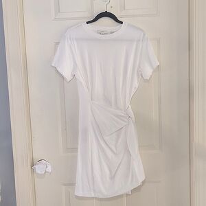 White Vince Faux Wrap Tshirt Dress. Short sleeves, size Large